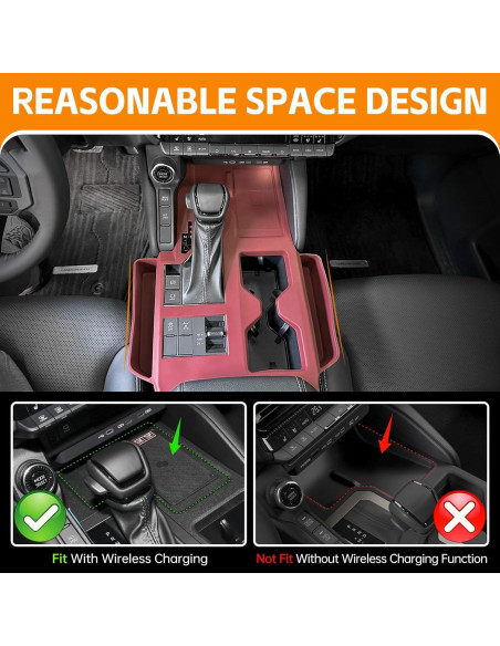 Organizador de Consola Central Toyota Land Cruiser 2024 Rojo Organizador de Consola Central Toyota Land Cruiser 2024 Rojo