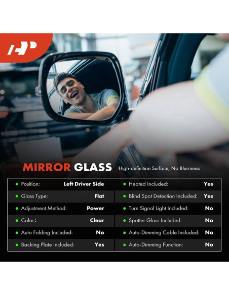 Espejo Calentado Lado Izquierdo A-Premium para Toyota Espejo Calentado Lado Izquierdo A-Premium para Toyota