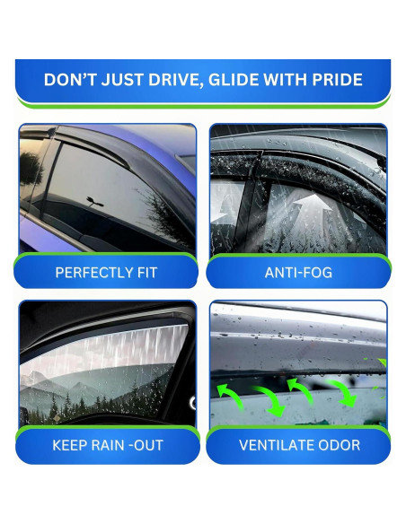 Viseras de Ventana KPY para Toyota Hilux Doble Cabina 2016-2023 Viseras de Ventana KPY para Toyota Hilux Doble Cabina 2016-2023