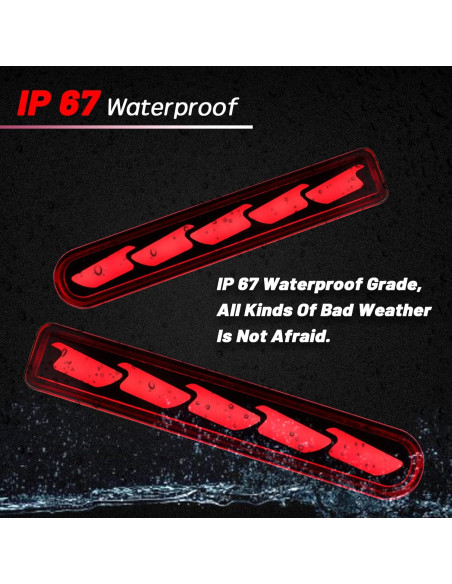 Luz de Niebla Trasera LED PGTOPONE Rojo Impermeable Luz de Niebla Trasera LED PGTOPONE Rojo Impermeable