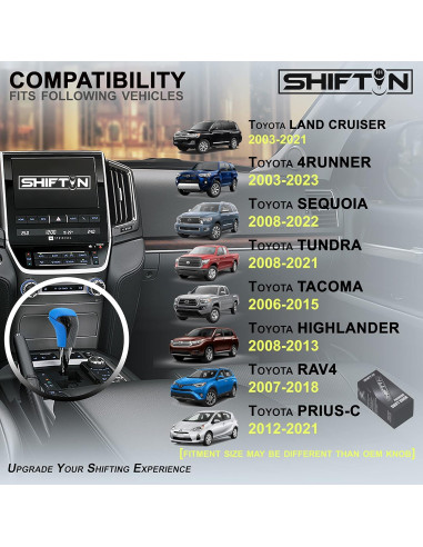 Perilla de Cambio SHIFTIN para Toyota y Lexus - Cuero Azul