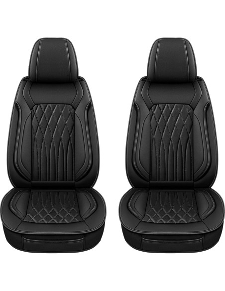 Cubiertas de Asiento de Coche Pariitadin Cuero Sintético Negro Cubiertas de Asiento de Coche Pariitadin Cuero Sintético Negro