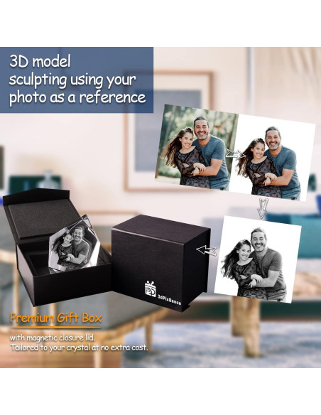 Foto de cristal 3D personalizada PD 3DPIXDANCE 7.49x8.99 cm Foto de cristal 3D personalizada PD 3DPIXDANCE 7.49x8.99 cm