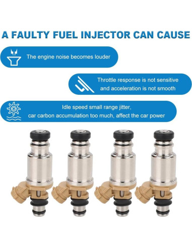 Inyectores de Combustible JDMON 4 Pcs para Toyota Corolla 1.6L