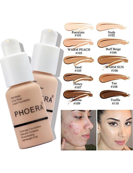 Base PHOERA 2024 para Piel Madura 28g Acabado Mate Natural Base PHOERA 2024 para Piel Madura 28g Acabado Mate Natural