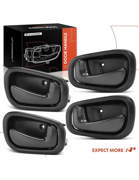 Mangos de Puerta Interior A-Premium para Toyota Corolla y Chevrolet Prizm 1998-2002, Juego de 4 Piezas, Negro Texturizado Mangos de Puerta Interior A-Premium para Toyota Corolla y Chevrolet Prizm 1998-2002, Juego de 4 Piezas, Negro Texturizado