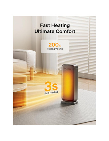 Calentador Eléctrico PELONIS Torre 1500W Oscilante 75 Control Remoto