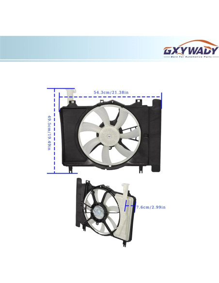 Ventilador de Radiador GXYWADY TO3115145 para Yaris y Scion Ventilador de Radiador GXYWADY TO3115145 para Yaris y Scion