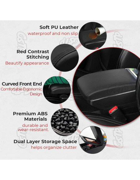 Descanso de brazo consola central GSTP Toyota Yaris iA 2017-2018 Descanso de brazo consola central GSTP Toyota Yaris iA 2017-2018