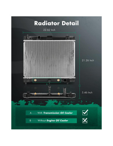 Radiador SCITOO para Scion xD 2008-2014 y Toyota Yaris 2007-2017