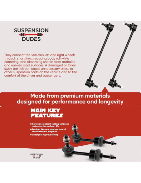 Kit de Enlace Estabilizador Delantero Derecho/Izquierdo Suspension Dudes para Toyota Kit de Enlace Estabilizador Delantero Derecho/Izquierdo Suspension Dudes para Toyota