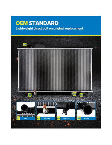 Radiador PHILTOP para Yaris 2007-2018 y xD 2008-2014
