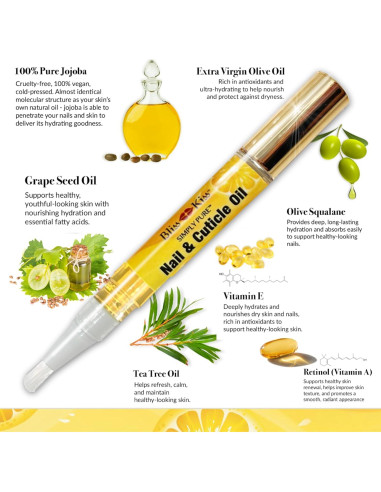 Bolígrafo de Aceite para Cutículas Bliss Kiss 12.7cm - Aroma Crujiente