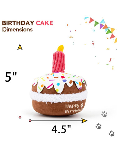 Juguete de Cumpleaños para Perros lilfrd - Pastel Squeaky 11x11x7cm
