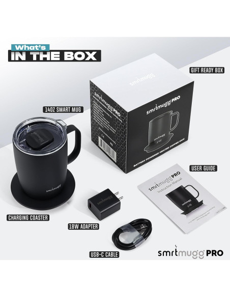 Taza de Café Autocalentable SmrtMugg Pro 414 ml - Control T Taza de Café Autocalentable SmrtMugg Pro 414 ml - Control T