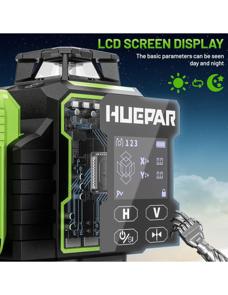Nivel Láser 3D Autonivelante Huepar W03CG Bluetooth 12 Líneas Nivel Láser 3D Autonivelante Huepar W03CG Bluetooth 12 Líneas