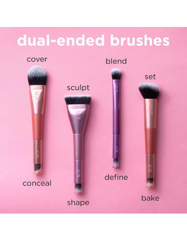 Pincel de Maquillaje 2-en-1 Real Techniques Cubrir y Disimular