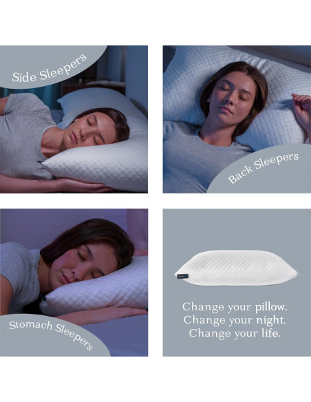 Almohada Ajustable DreamyBlue Reina Espuma Viscoelástica Hipoalergénica Almohada Ajustable DreamyBlue Reina Espuma Viscoelástica Hipoalergénica