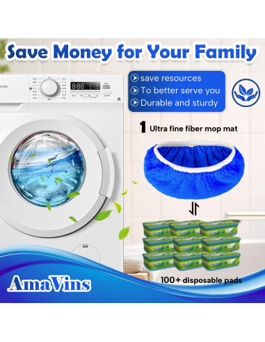 Paquete de 5 almohadillas de microfibra reutilizables AmaVins