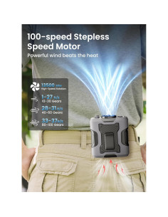 Ventilador Portátil Koonie NF281 con Clip, 100 Niveles de Velocidad 2