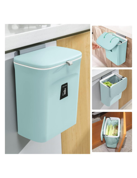 Cubo de Compostaje Tiyafuro 9.1L con Tapa para Cocina y Baño Cubo de Compostaje Tiyafuro 9.1L con Tapa para Cocina y Baño
