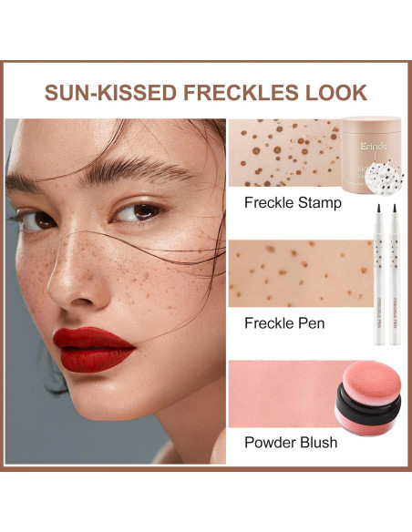 Kit de Maquillaje de Pecas y Rubor Erinde - Natural y Larga Duración Kit de Maquillaje de Pecas y Rubor Erinde - Natural y Larga Duración
