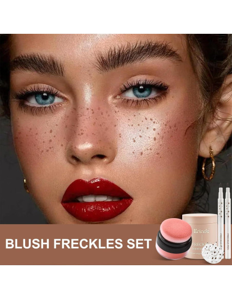 Kit de Maquillaje de Pecas y Rubor Erinde - Natural y Larga Duración Kit de Maquillaje de Pecas y Rubor Erinde - Natural y Larga Duración