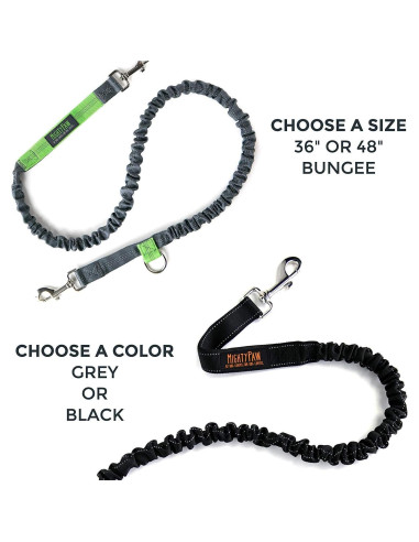 Correa Bungee Sin Manos Mighty Paw para Perros - Negro