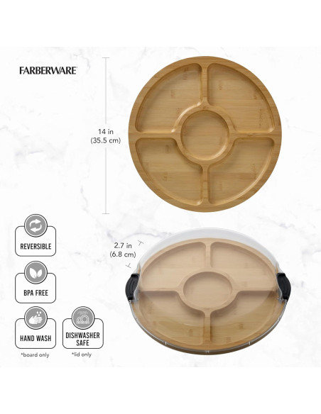 Tabla de Cortar Farberware Build-a-Board 35.56cm 5 Compartimentos Tabla de Cortar Farberware Build-a-Board 35.56cm 5 Compartimentos