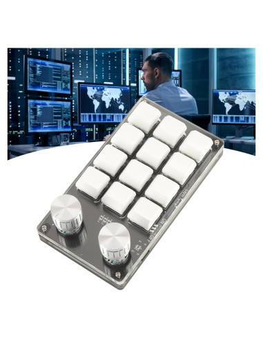 Teclado Mecánico Programable Gugxiom 12 Teclas DIY Negro y Blanco