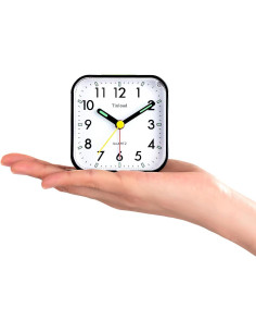 Reloj Despertador Analógico Tinload Compacto Silencioso Negro 2