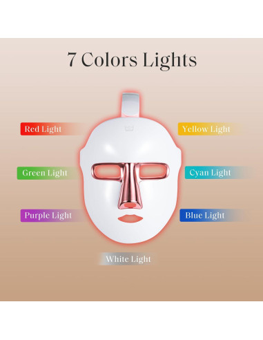 Máscara de Luz Roja Facego 90 LEDs Inalámbrica 7 Colores