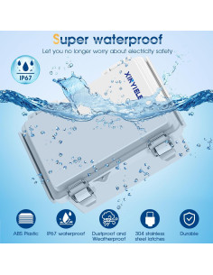 Caja de Conexiones Eléctricas Impermeable XINYIELE 15x10x7 cm 2