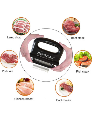 Ablandador de Carne XSpecial 48 Cuchillas Acero Inoxidable