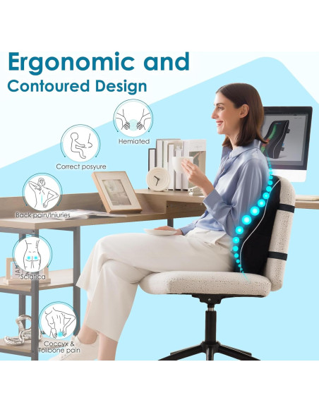 Cojín Lumbar Ergonómico Niceeday 3D para Silla de Oficina Cojín Lumbar Ergonómico Niceeday 3D para Silla de Oficina