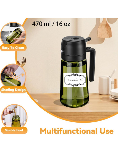Rociador de Aceite RFetomax 470ml Verde con Etiquetas Rociador de Aceite RFetomax 470ml Verde con Etiquetas