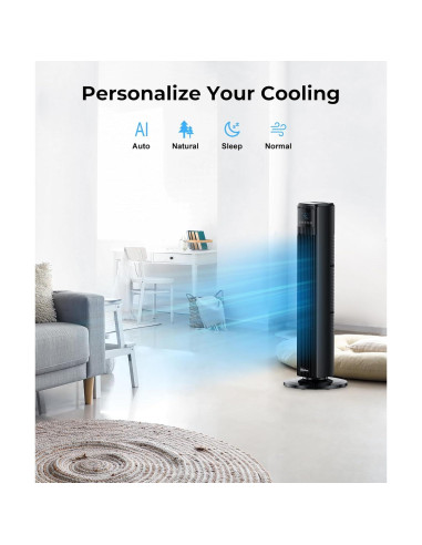 Ventilador de Torre Abolee 36" Control Remoto Oscilante 4 Velocidades