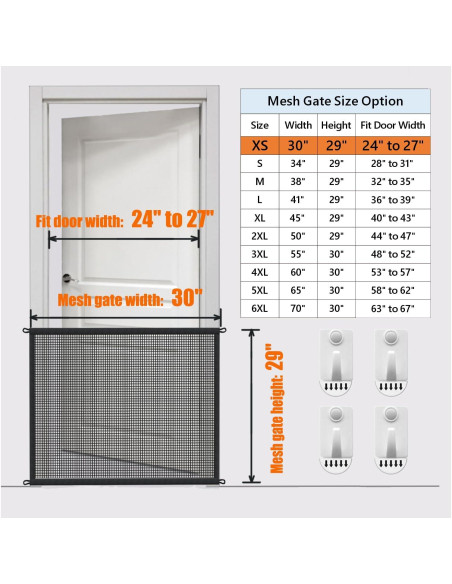 Puerta de Malla para Perros Cupount 73.66x76.2 cm Ajustable Puerta de Malla para Perros Cupount 73.66x76.2 cm Ajustable