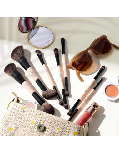 Juego de Brochas de Maquillaje Jessup T600 7 Piezas Doble Cara