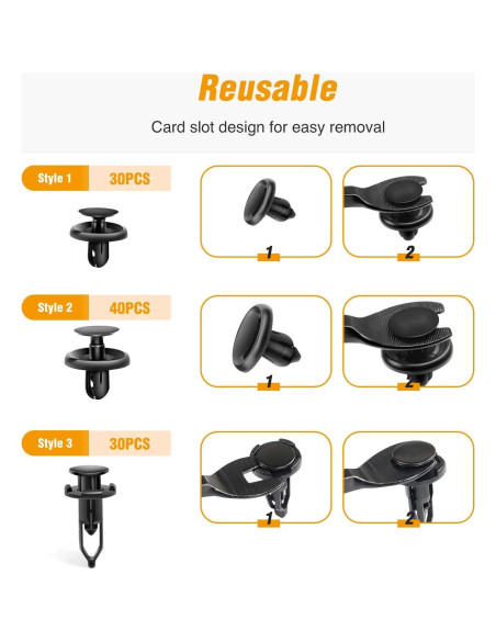 GOOACC 100 Clips Sujetadores Tipo Empuje para Toyota y Lexus GOOACC 100 Clips Sujetadores Tipo Empuje para Toyota y Lexus