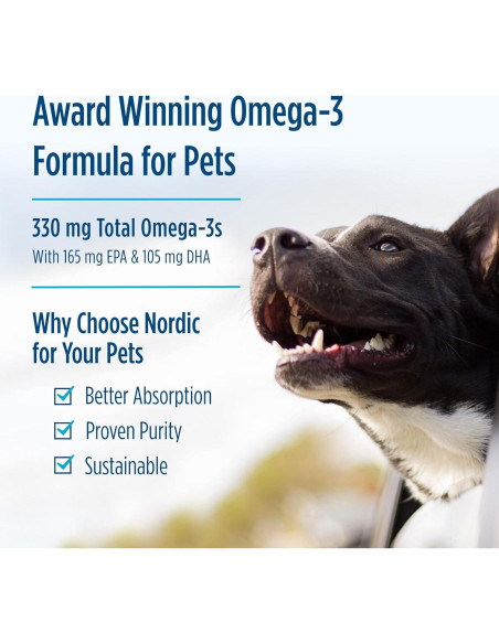 Omega-3 para Mascotas Nordic Naturals - 90 Gelatinas Blandas - 330 mg DHA Omega-3 para Mascotas Nordic Naturals - 90 Gelatinas Blandas - 330 mg DHA