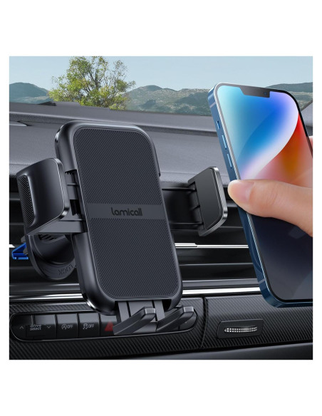 Soporte para Teléfono de Coche Lamicall STCV01 Negro Ajustable Soporte para Teléfono de Coche Lamicall STCV01 Negro Ajustable