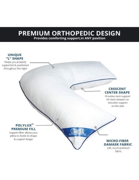 Almohada Contorno en Forma de L para Durmientes de Lado Almohada Contorno en Forma de L para Durmientes de Lado