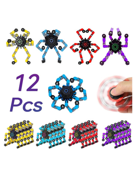 12pcs Juguetes Antiestrés Giradores Deformables para Niños 12pcs Juguetes Antiestrés Giradores Deformables para Niños