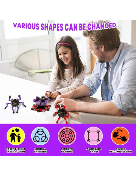 12pcs Juguetes Antiestrés Giradores Deformables para Niños 12pcs Juguetes Antiestrés Giradores Deformables para Niños
