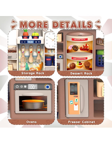 Cocina Infantil Juguete Vigorfun con Fregadero y Vapor 25.4x14.25cm