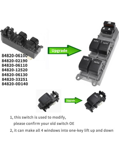 Interruptor Eléctrico Ventana Oukeione para Toyota 2006-2016