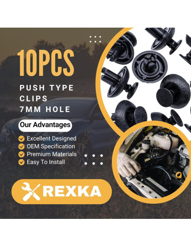 Clips de Retención para Radiador Toyota Lexus 10pcs 7mm