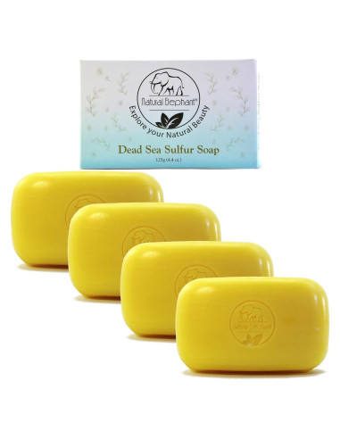 Jabón de Azufre Natural Elephant 125g x 4 con Aloe Vera