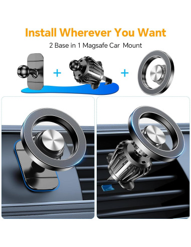Soporte Magnético para Coche Kaistyle MagSafe 360 Negro
